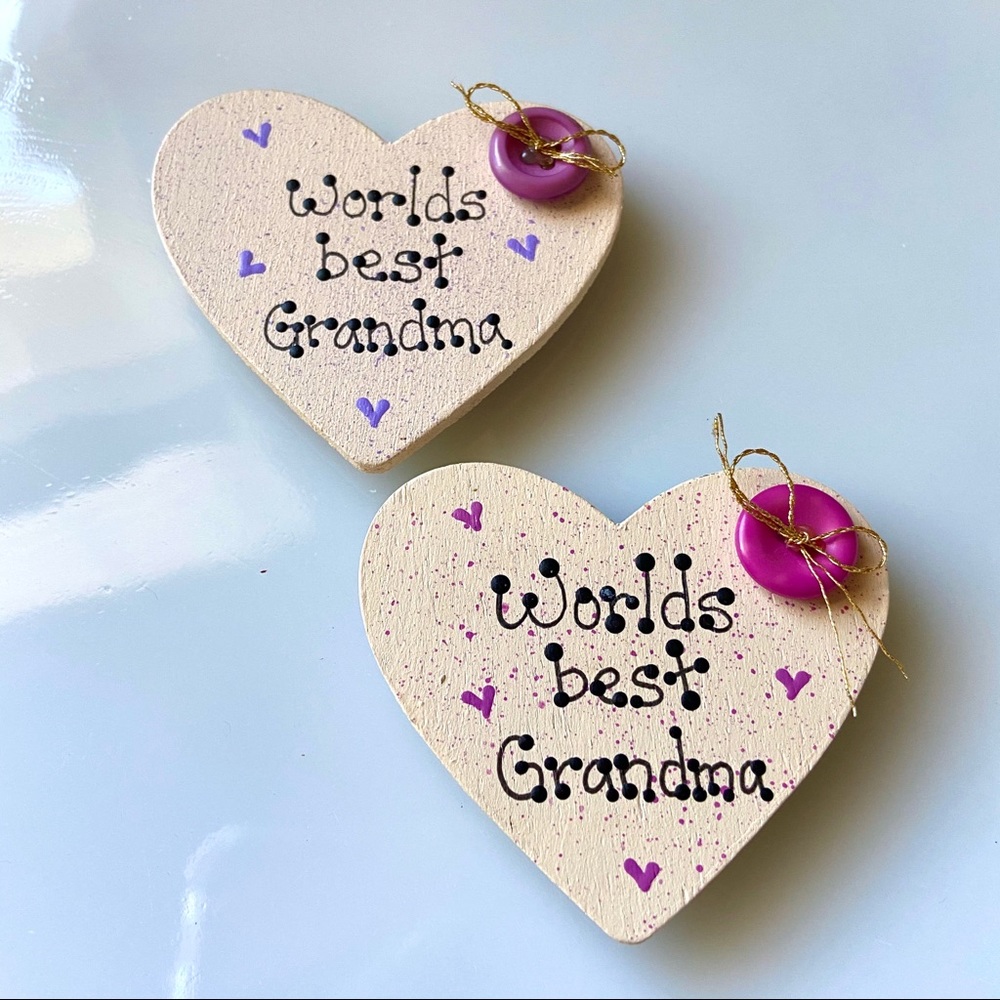 MAGNETS Worlds Best Grandma Magnets-set of 2 Handmade
